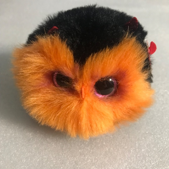 Ty Puffies (Beanie Balls) - WHODINI the 2023 Halloween Orange Owl (3 inch) - Picture 3 of 16